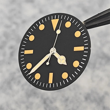 28.5mm Green Luminous Watch Faces Retro Watch Dial + Watch Hands Modified Dial Men's Watches Accessories for NH35/ NH36 Movement