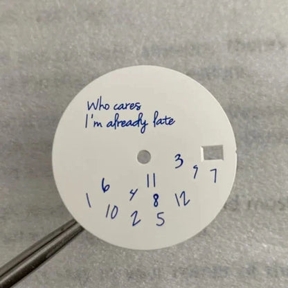 New Log Modified Watch Face 28.5mm DIY Watch Dial Fits NH35/4R36 Movement Who Cares Lt's Already Late Watch Accessories