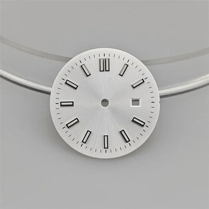 24.5MM Watch Dial Green Luminous Logbook Faces Women's Mechanical Watch Accessories for NH05 /NH06 Movement for 31mm Case