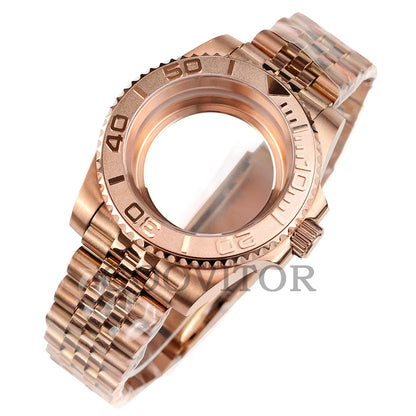 NH35 Watch Case 40mm For GMT YACHT-MASTER Seiko NH34/NH35/NH36/NH38 Movement Rose Gold Jubilee Bracelet Submariner NH35 Case