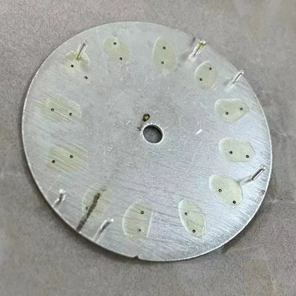 28.5mm Sunray Watch Dial Stripe Nails Green Luminous Font Modified Watch Accessories Suitable for NH35/8215/2836 Movement