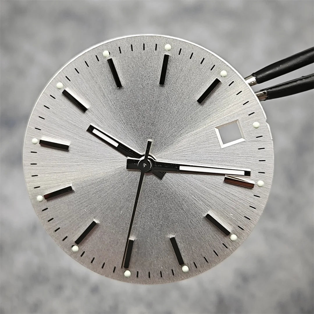 29mm Log Dial 8215 Watch Dial + Watch Hands Set Green Luminous Watch Faces Modified Accessories for 8215 / 8200 / 2813 Movement