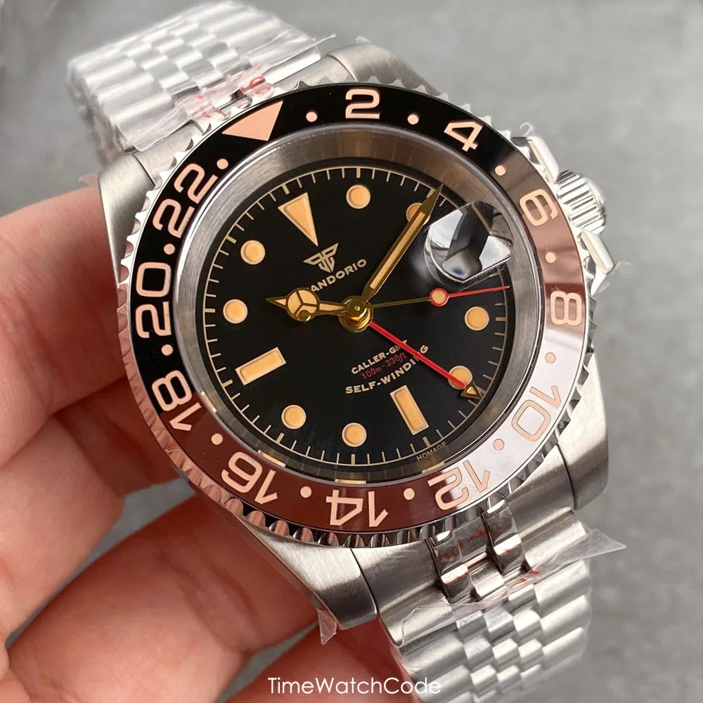 Tandorio NH34A GMT 6542 Mod Sapphire 20BAR 40mm Diver 40MM TD218D