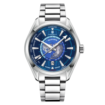 41mm Corgeut 3021E Earth Dial NH35 Automatic relogio masculino Sapphire  5ATM glassback