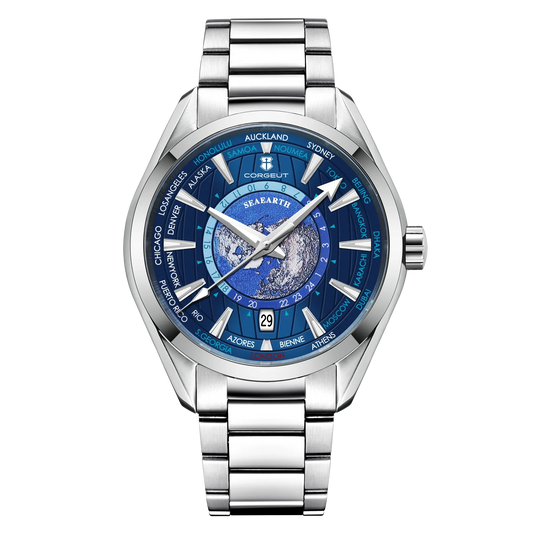 41mm Corgeut 3021E Earth Dial NH35 Automatic relogio masculino Sapphire  5ATM glassback