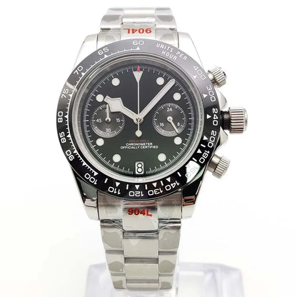 Sterile Chronograph Watch Customizable VK64 Quartz 40mm Panda Sapphire 39MM 5BAR