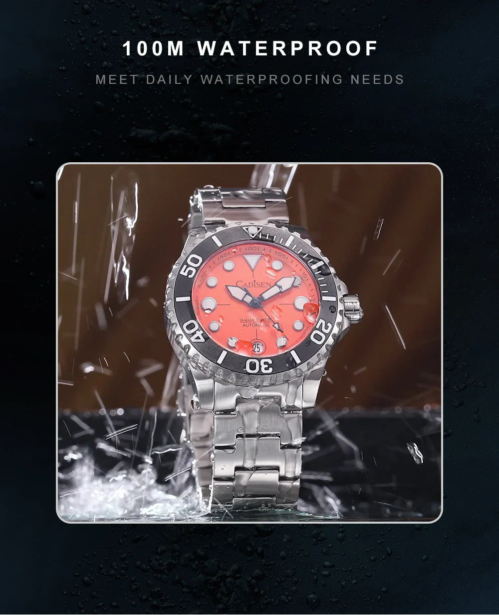 Cadisen C8232 Submariner DIVER  NH35A 100M Waterproof Luminous AR Sapphire 40MM