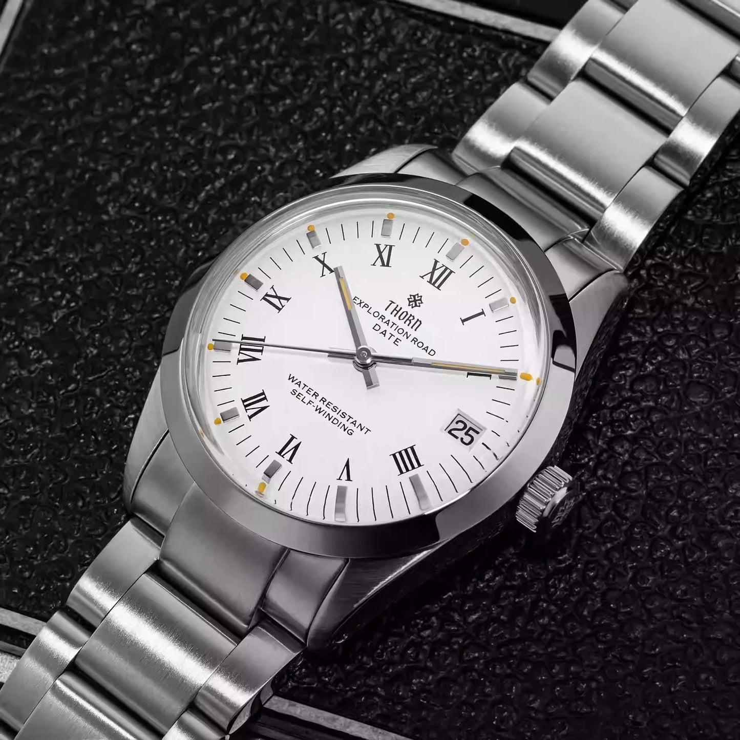 THORN T004 Dress Watcg PT5000 Automatic Domed Sapphire Luminous 10Bar 34MM