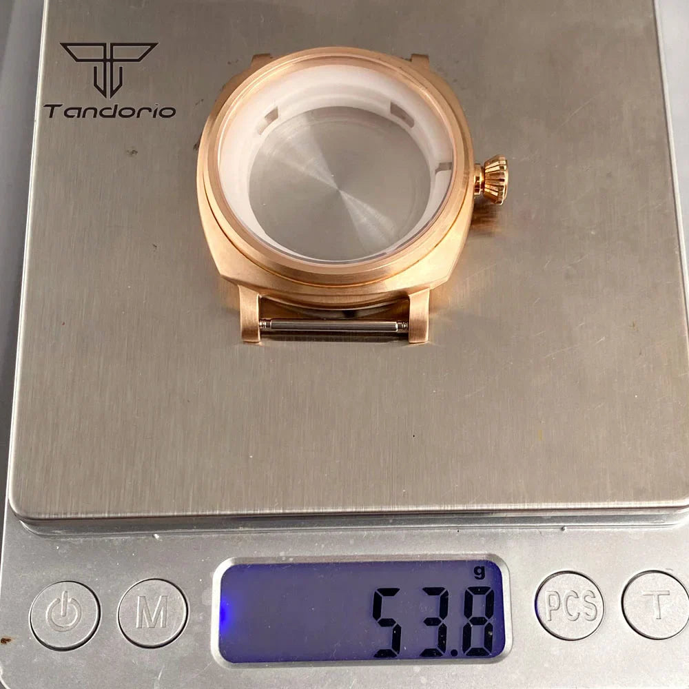 Radiomir Case Cusn8 Solid Bronze Square 42mm Automatic Watch Case Sapphire Fit NH35 NH36 NH34 ETA2824 PT5000 Men's Wristwatch Mod Accessories