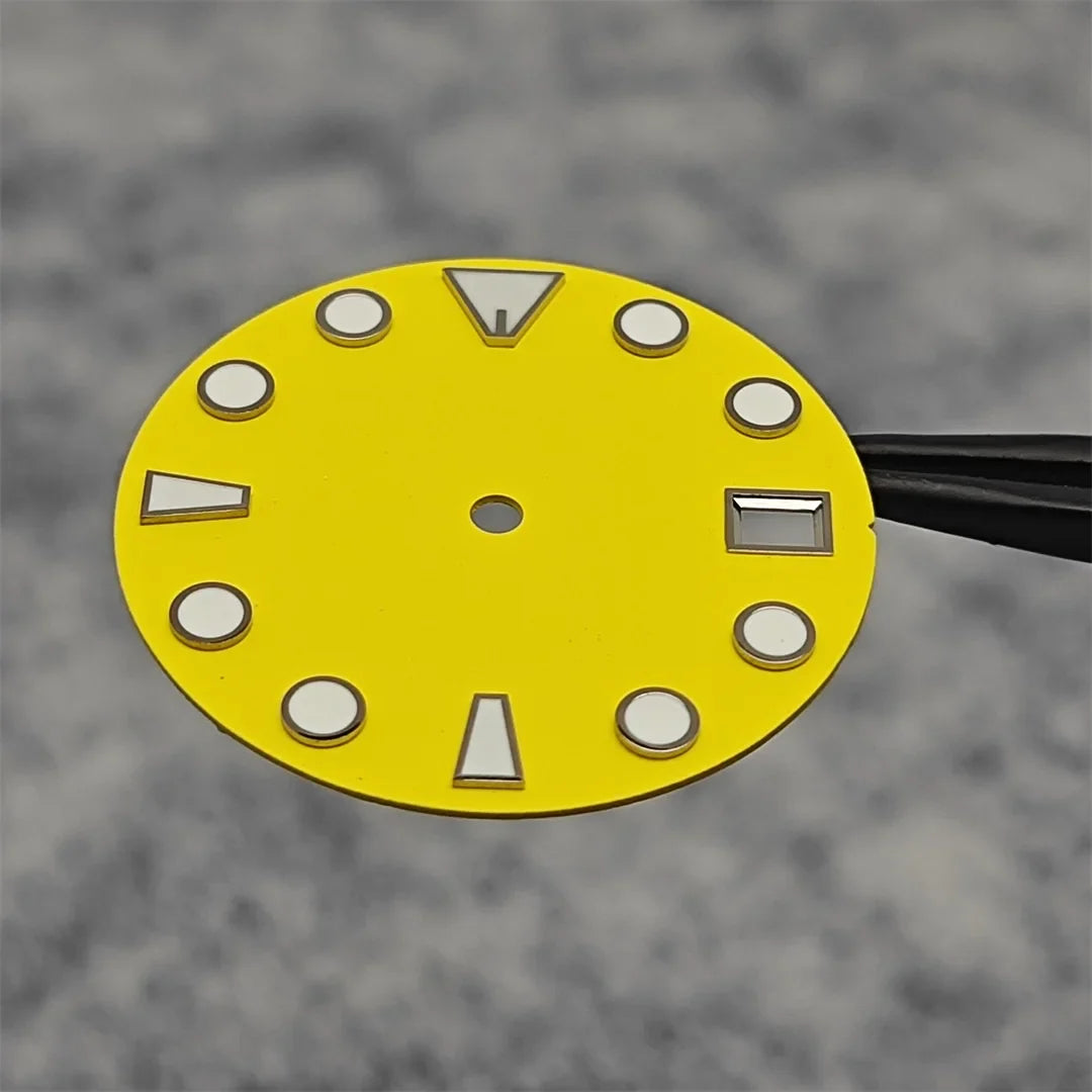 28.5MM New NH35 Dial Green Luminous Watch Face Matte Texture Dial for NH35/ NH36 Mechanical Movement Watch Accessories Repair Parts