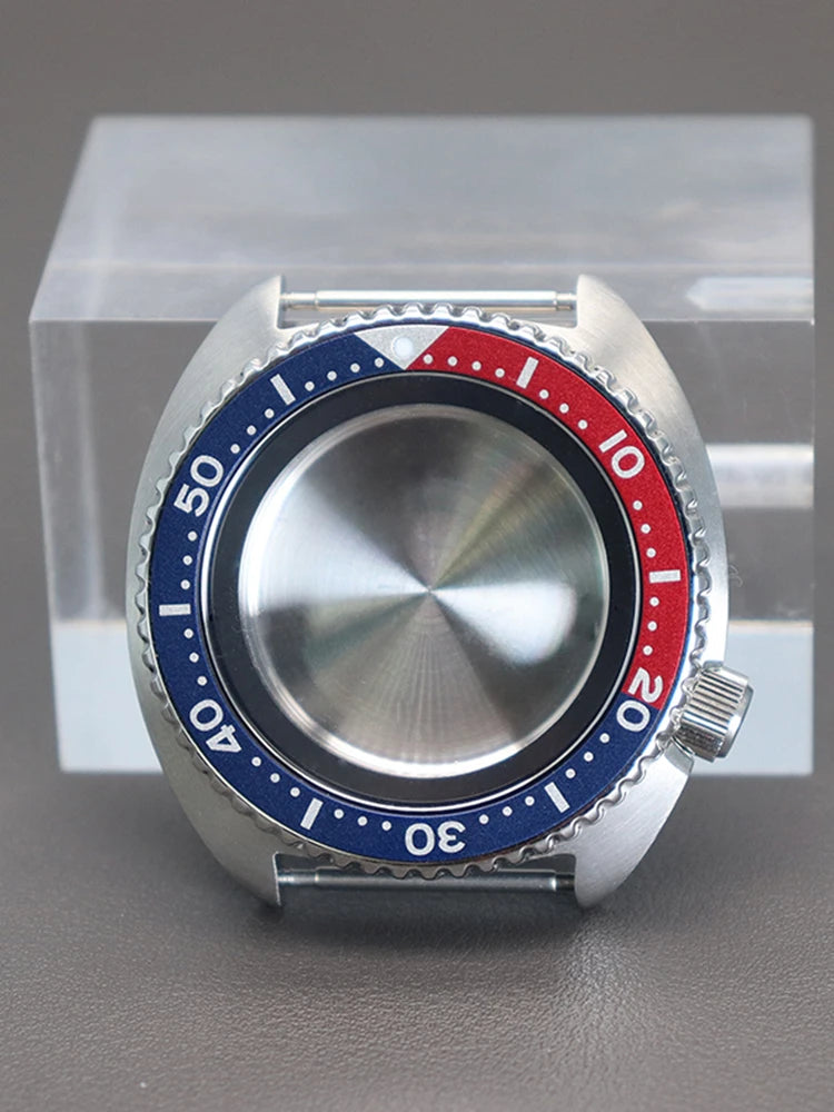 45mm Diving SKX Watch Case Sapphire Crystal Glass For Turtle Abalone Seiko NH34 NH35 NH36 NH38 4R36 Movement With Chapter Ring