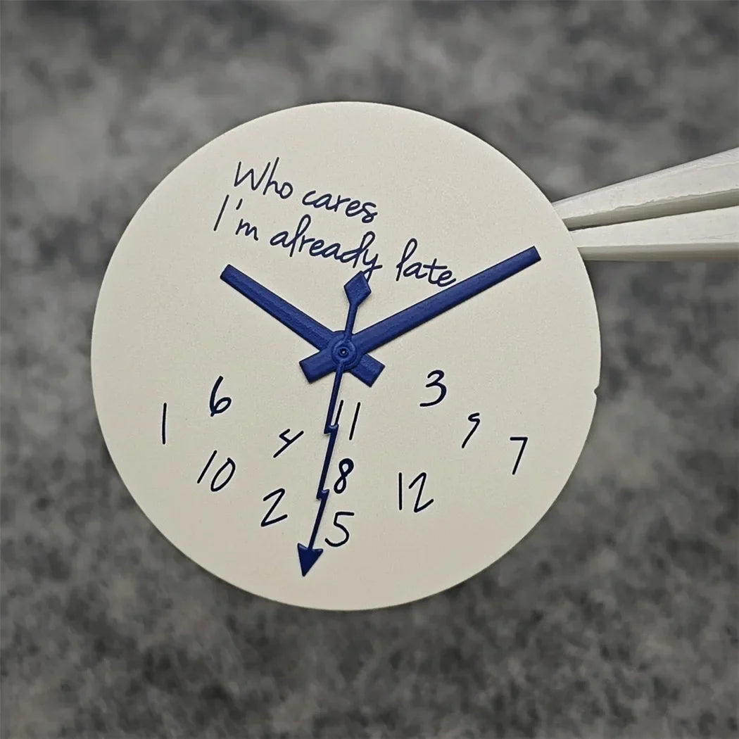 Modified Blue Log Hands + Watch Dial Set 28.5mm DIY Watch Faces Fits NH35/4R36 Movement Who Cares Lt's Already Late Accessories