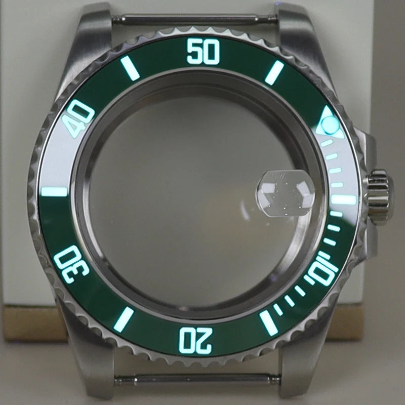 40mm Watch Case Ceramic C3 Bezel For Seiko NH35 NH36 NH34 nh70 Miyota8215 Eta2824 28.5mm Dial With Sapphire Crystal Waterproof