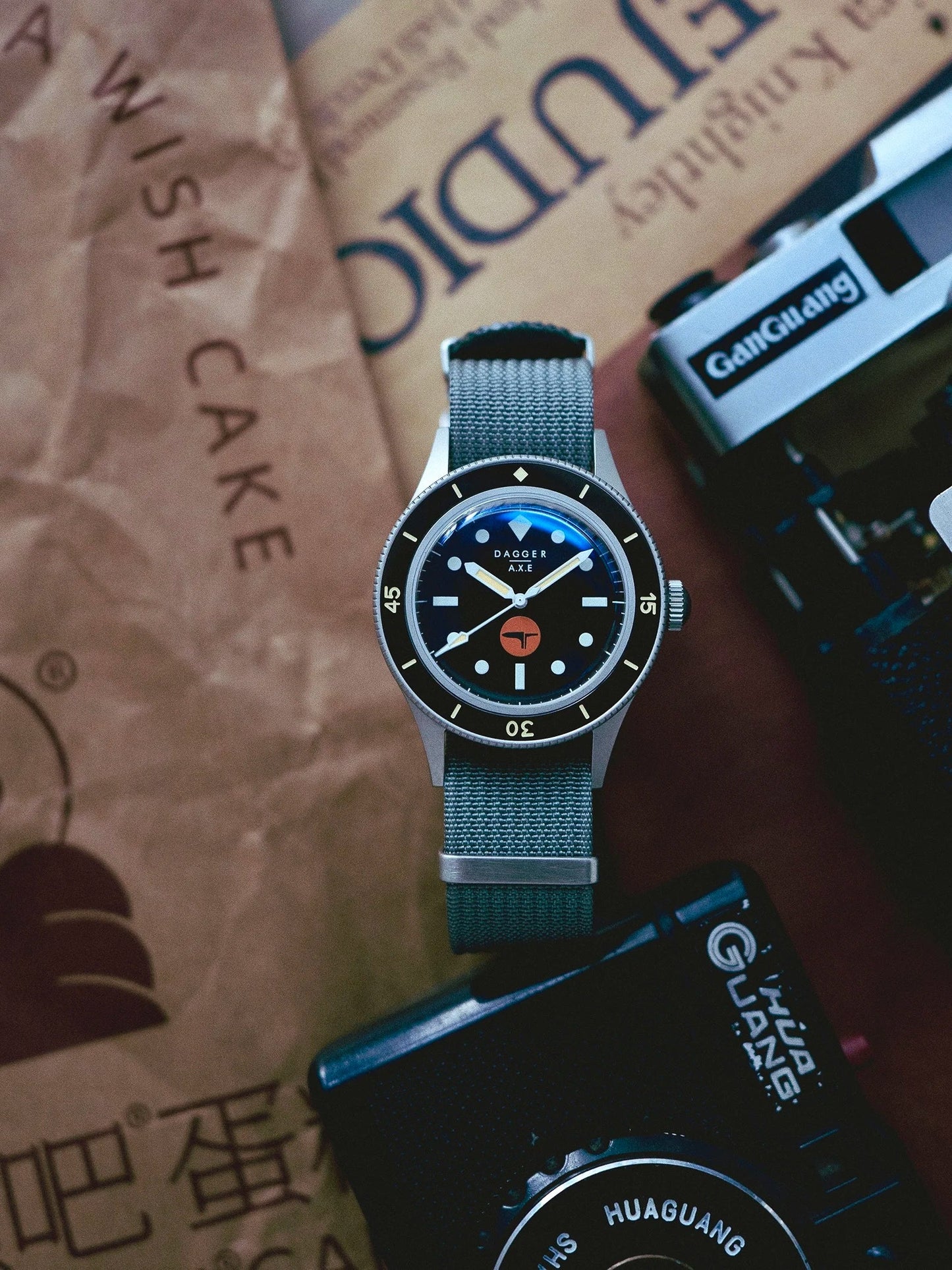 DAGGER-AXE 50 Fathoms Watch NH35 Movt  K9 Mineral Crystal TR900 C3 Luminous 20bar diver 40MM