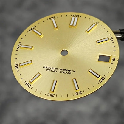 NH35 Watch Dial 28.5mm Log Modified Dial BGW9 Blue Green Luminous Watch Face Modified Watch Accessories for NH35 NH36 movements