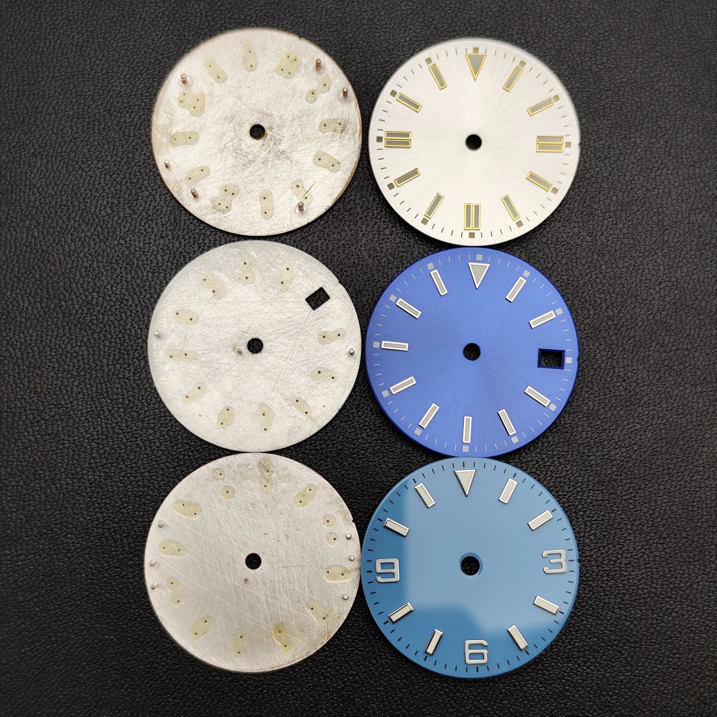 28.5mm Dial single/no calendar watch blue-green/green luminous dial hands fit for N H35/E2815/E2836 movement watch accessories