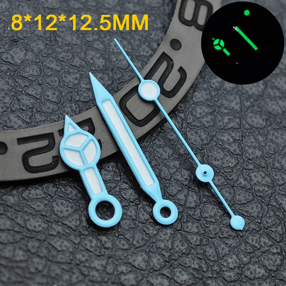 Watch hands NH36  Black/Rose Gold Watch Accessories Watch pointer N H35 NH36 Hands Blue Green/Green Glow fits for N H35