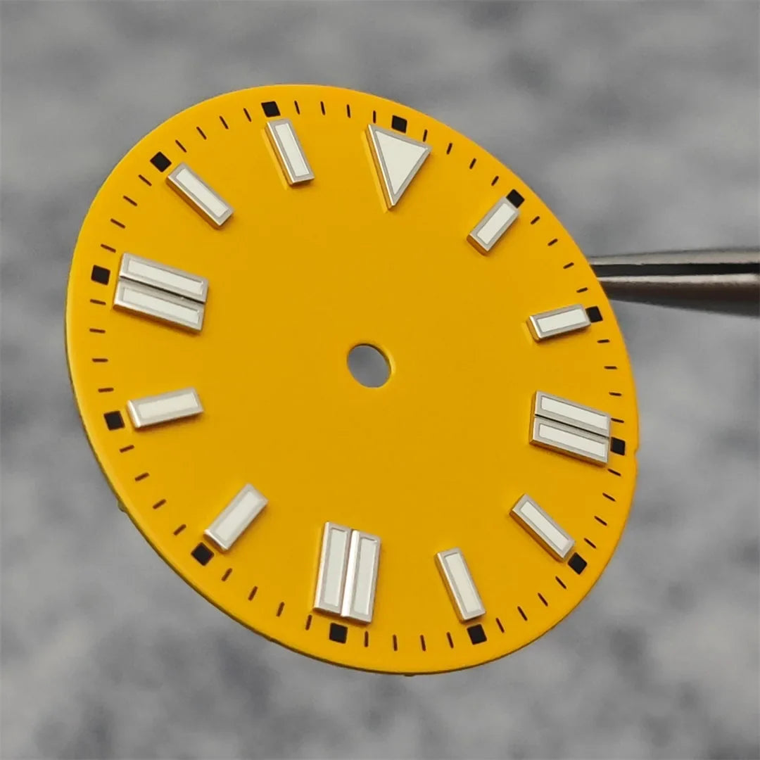 28.5mm Watch Dial Colorful Enameled Surface with Green Luminous Watch Faces for NH35/ ETA2836/ 8215 Mechanical Movement