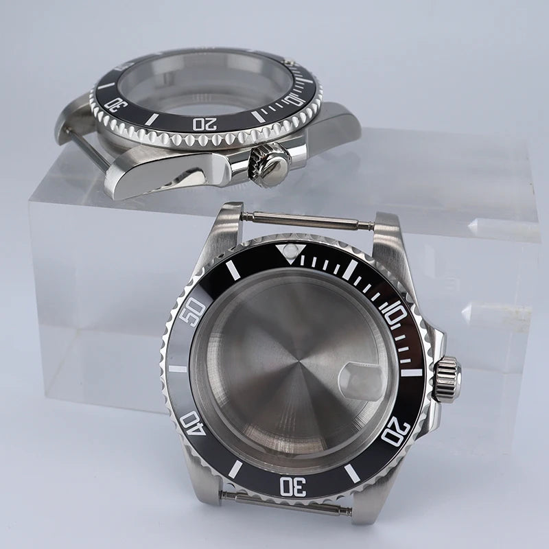 NH35 40mm SUB Black Ceramic Insert Watch Case Sapphire For NH34 NH35 NH36 NH38 4R36 Miyot8215 ETA2824 Movement 20ATM Waterproof