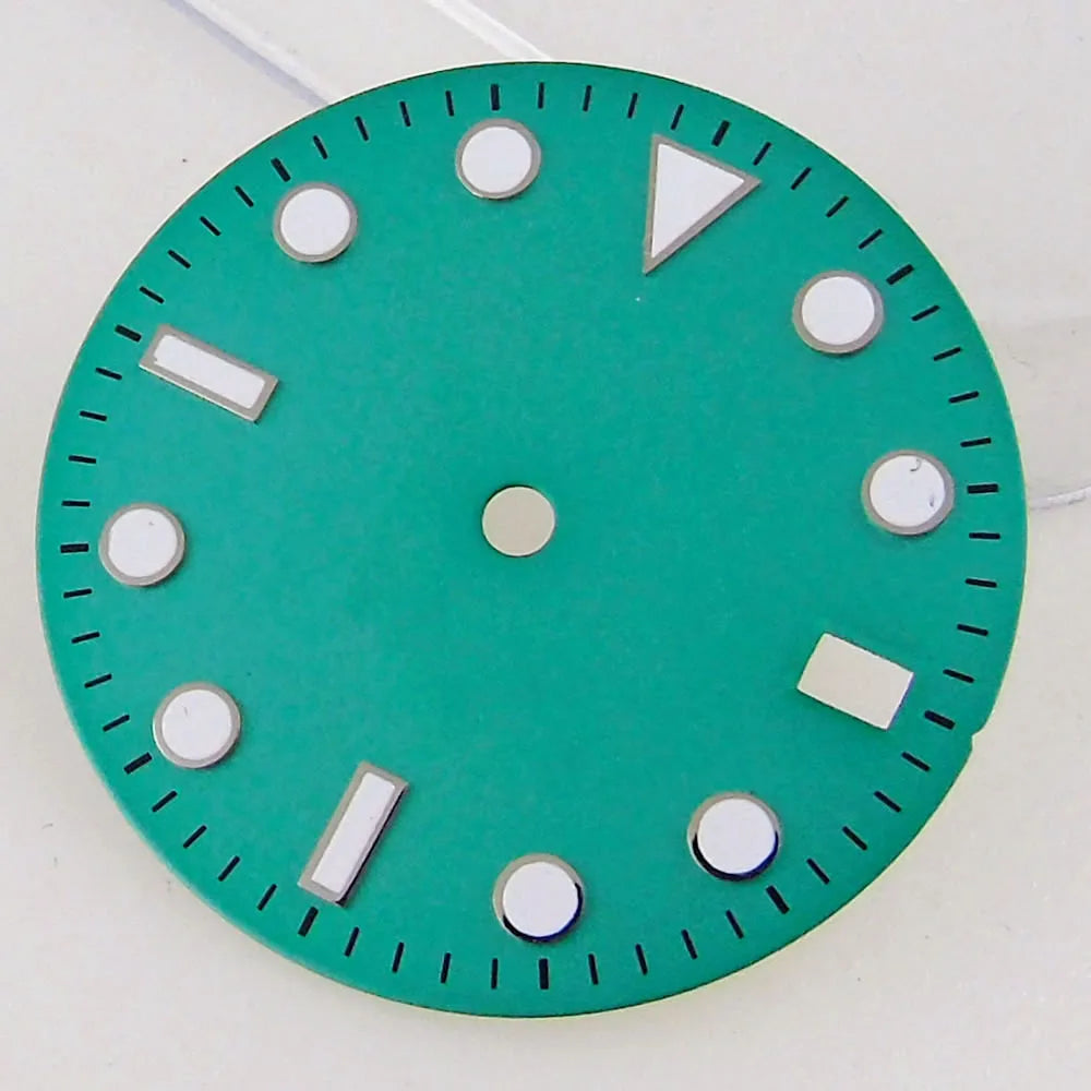 SU B Watch Part 28.5mm Watch Dial for NH 35 NH 36 NH 37 NH 38 NH 39 NH 70 NH 72 Di ver Wristwatch Parts Green/Black Index Repair Tool