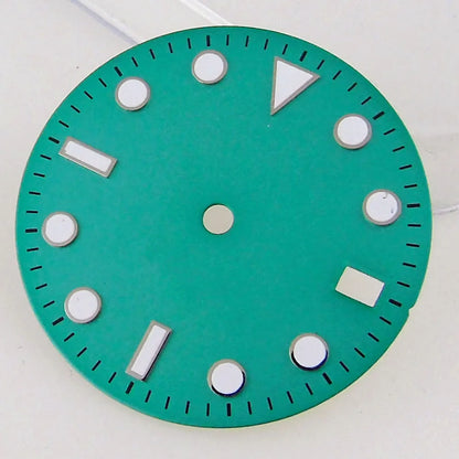 SU B Watch Part 28.5mm Watch Dial for NH 35 NH 36 NH 37 NH 38 NH 39 NH 70 NH 72 Di ver Wristwatch Parts Green/Black Index Repair Tool