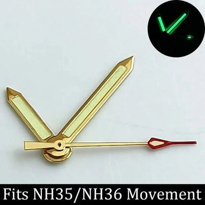 high-quality Watch accessories watch pointer NH series 35 NH36 hands green  luminous suitable for N H35/ NH36 movement