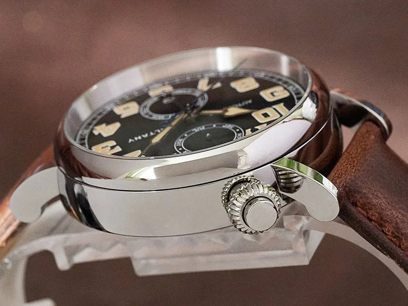 Customizable Baltany 41mm Polit Watch Man S6047 5ATM AR Sapphire Homage A-7 1935 Avigation Miyota 9122 Automatic Swiss Lume