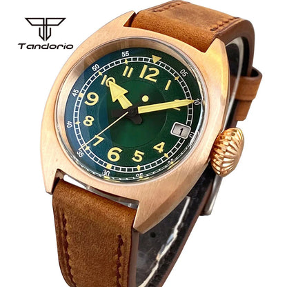 Tandorio Bronze Military TD102B Identity Crisis NH35 Domed AR Sapphire 36mm 20BAR