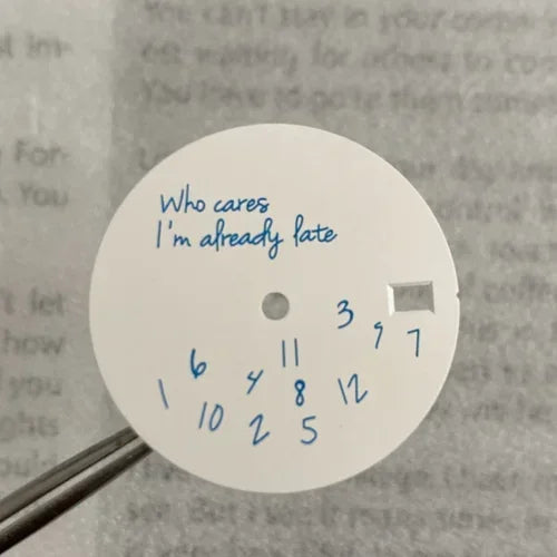 New Log Modified Watch Face 28.5mm DIY Watch Dial Fits NH35/4R36 Movement Who Cares Lt's Already Late Watch Accessories