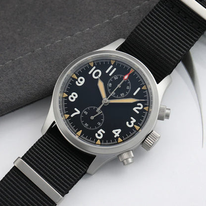 Militado ML1868KF Chronograph Watch  VK67 Quartz 10Bar 39MM Multifunction Military Watch BGW 9 Lume