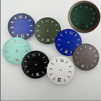 NH35 Dial PP Dial 30.5mm BGW9 Blue Luminous Watch Face for Parrot Watch Modification Accessories Fit NH35 NH36 Movement