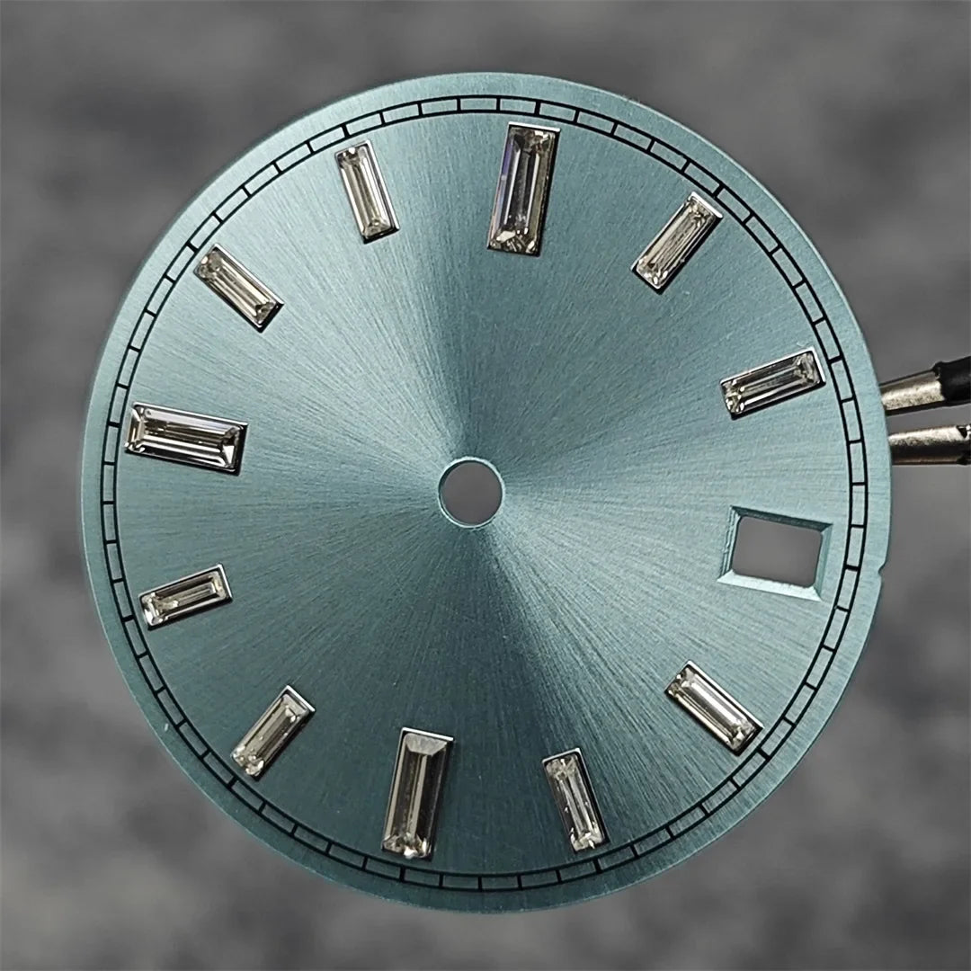 28.5mm Watch Dial Stone Diamond Nail Sunburst Watch Faces No Luminous Accessory Suitable for NH35 / NH36 Movement
