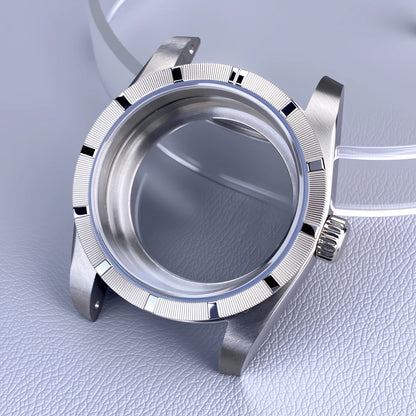 Original Diver Case 36mm NH35 Engine turned Bezel watch case for AK Parts Sapphire Glass Stainless Steel case Fit NH35 Movement 28.5mm Dial NH35