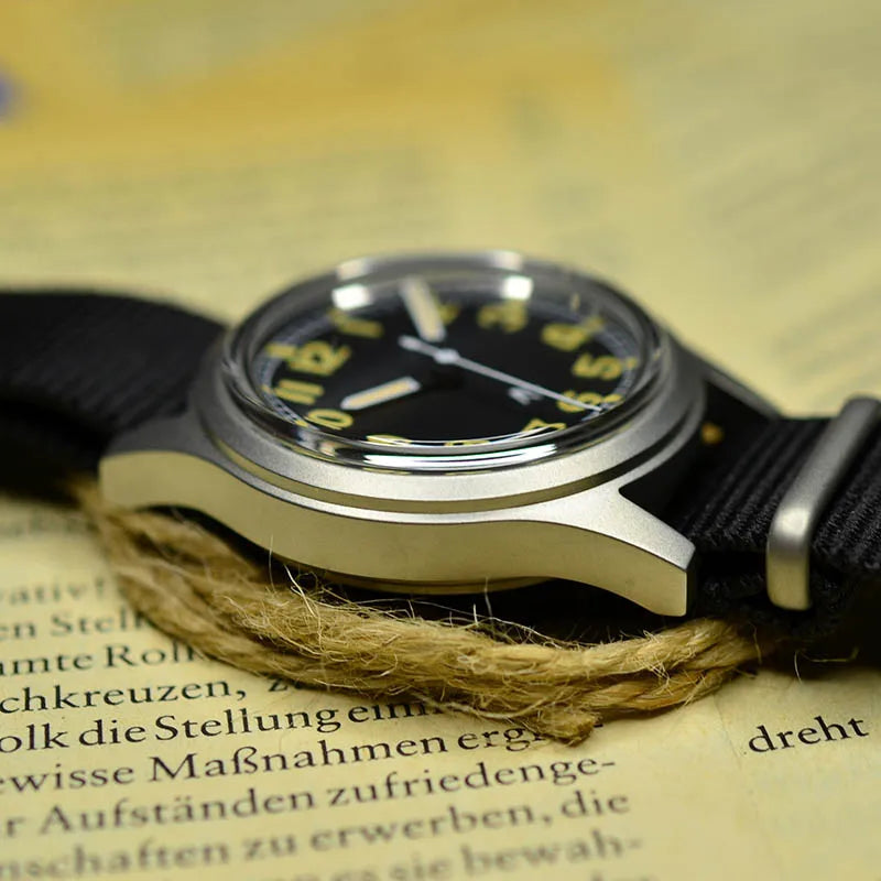 Custom logo available Baltany 36MM W10 Military Watch Man S2005 Waterproof Sterile Dial NH38 Automatic Ar Sapphire  10bar Swiss Lume