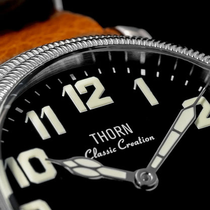 THORN T013 36mm Vintage Pilot Watch ST1700 Manual winding Sub Second Swiss luminous Sapphire