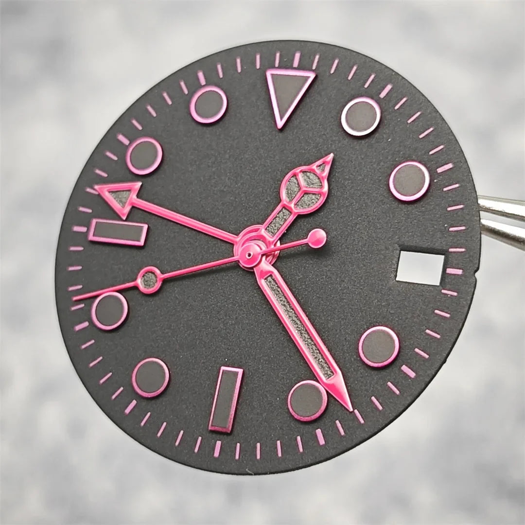 28.5mm NH34 Watch Dial + 4 Pointer Set GMT Mechanical Accessories SUB Watch Dial Modification Parts for NH34 and NH35 Movements