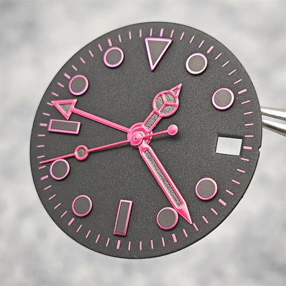 28.5mm NH34 Watch Dial + 4 Pointer Set GMT Mechanical Accessories SUB Watch Dial Modification Parts for NH34 and NH35 Movements