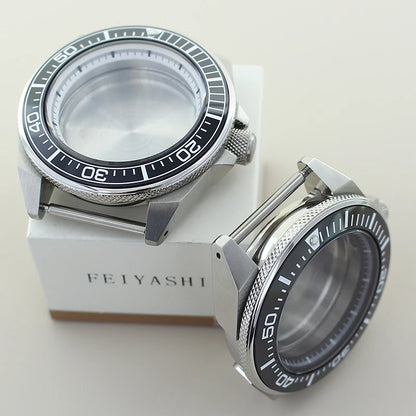 Modified Samurai Diving Watch Case 43.8mm For Seiko NH35 NH36 NH38 NH34 4R36 Movement 28.5mm Dial Sapphire Crystal Ceramic Bezel