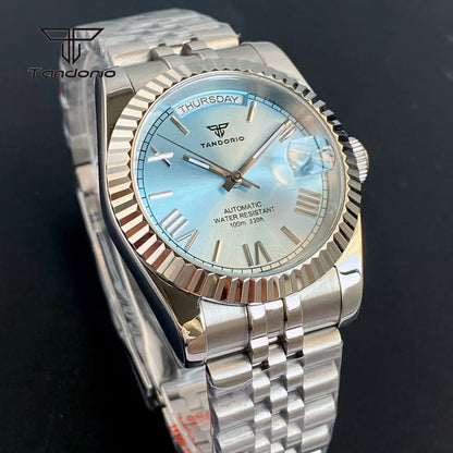 Tandorio Day Date Watch TD139 Seiko NH36 39mm / 36mm Sunburst Sapphire 10Bar