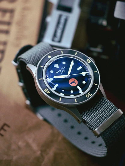 DAGGER-AXE 50 Fathoms Watch NH35 Movt  K9 Mineral Crystal TR900 C3 Luminous 20bar diver 40MM