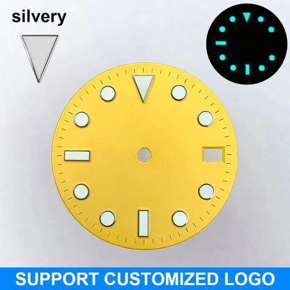 28.5mm diameter dial suitable for NH-34/35/36 movements GMT Luminous dial customization LOGO/name DIY dial watch parts