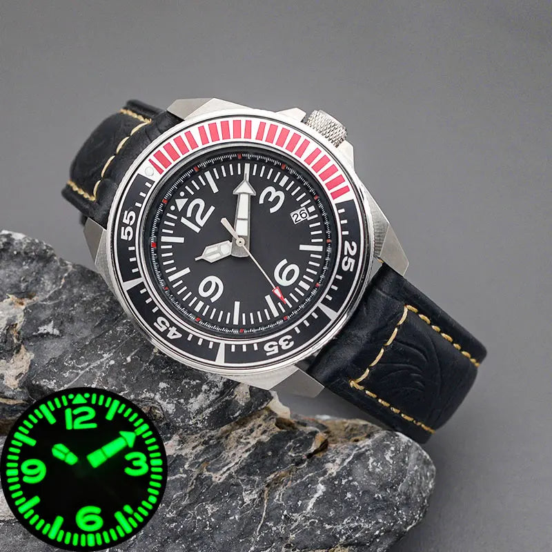 Sterile King Samurai Watch C3 Luminous Sapphire NH35 Automatic Diver 20Bar 43MM