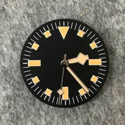 28.5mm Green Luminous Watch Faces Retro Watch Dial + Watch Hands Modified Dial Men's Watches Accessories for NH35/ NH36 Movement