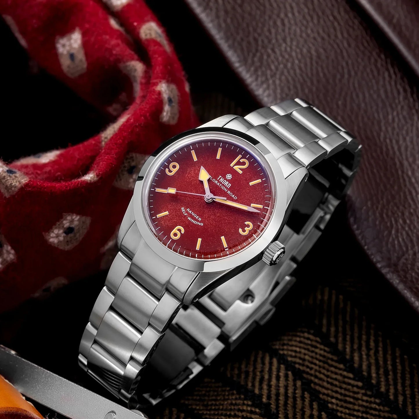 THORN T003 34mm Retro Watch PT5000 Automatic Dome Sapphire Luminous 10Bar dress explorer