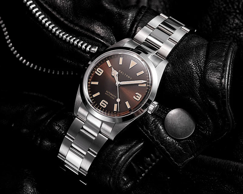 Baltany 39MM Explorer Watches Man S4035 NH38 Automatic Stainless Steel Bracelet Waterproof 200m Luxury Mechanical Wristwatch Man