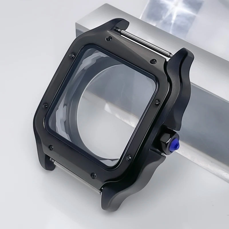 NH35 Case 38mm Sapphire Glass Stainless Steel Square Watch Case Accessories Modification Parts Suitable NH35 NH36 NH38 Movements