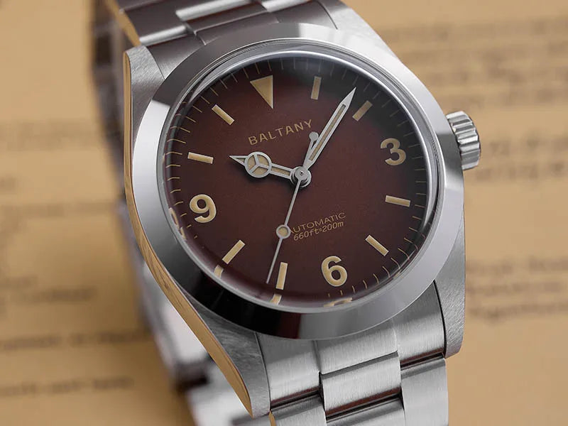 Baltany 36MM 1963 Explorer Watch Man S4066 Sapphire 200M Waterproof Stainless Steel Bracelect Vintage NH38 Auto Dress Watches