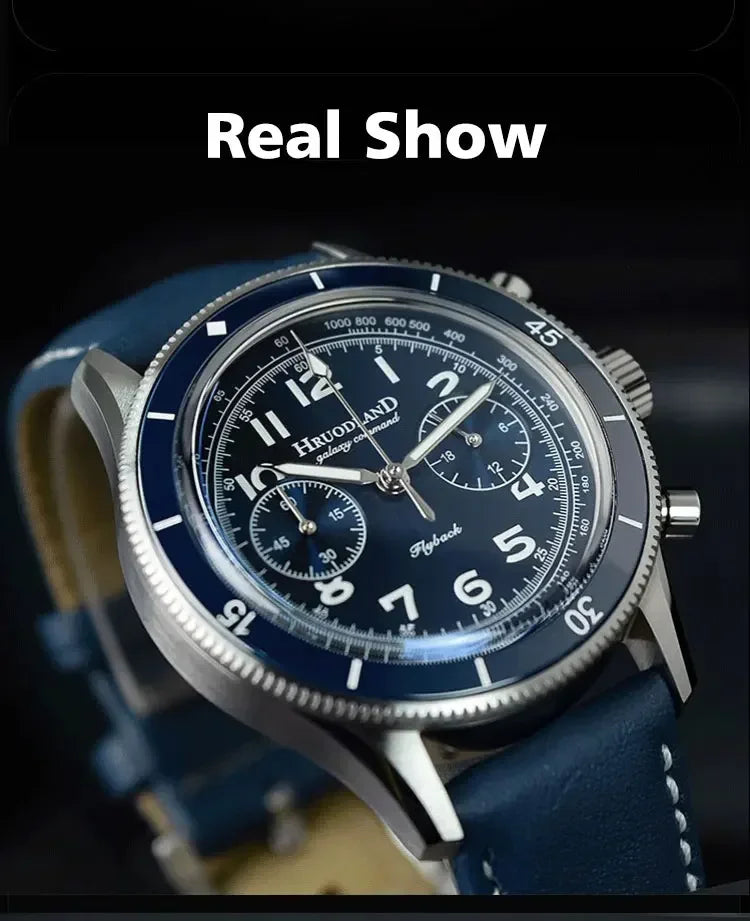 Fifty Fathoms Mod Hruodland Fo19  Chronograph Watch VK64 Quartz AR Sapphire 40MM 10bar