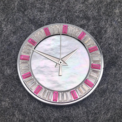 28.5mm Shell Watch Dial with Crystal High Quality Hands No Date No Luminous Watches Faces Modified Accessories