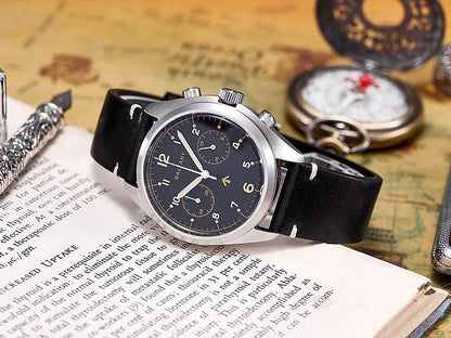 Customizable Watch Baltany 39mm Vk64 Quartz  Military watch Chrono RAF 6BB Homage Multifunction Chronograph 5bar AR Sapphire Swiss Lume